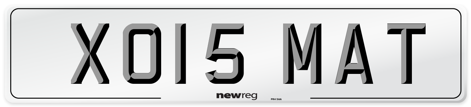 XO15 MAT Number Plate from New Reg